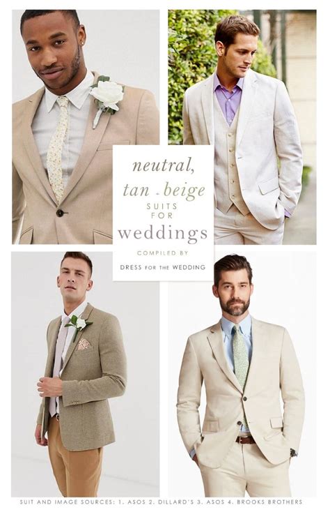 Tan Beige And Taupe Suits For Grooms And Groomsmen Beige And Linen