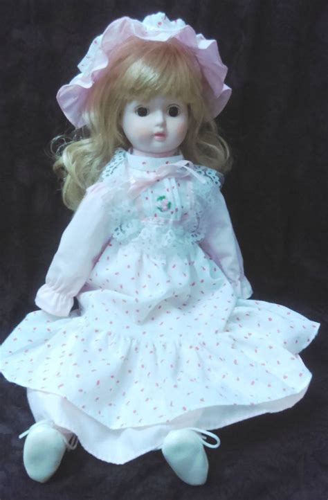 1980s Porcelain Doll Long Dress With Hat Cotton Dress Etsy Long