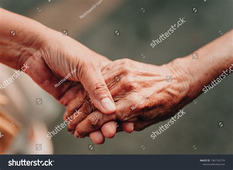 Helping Hands Elderly Care Elderly Concept Stock Photo 1367102774