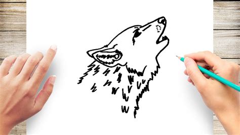 How To Draw A Wolf Howling Head Youtube