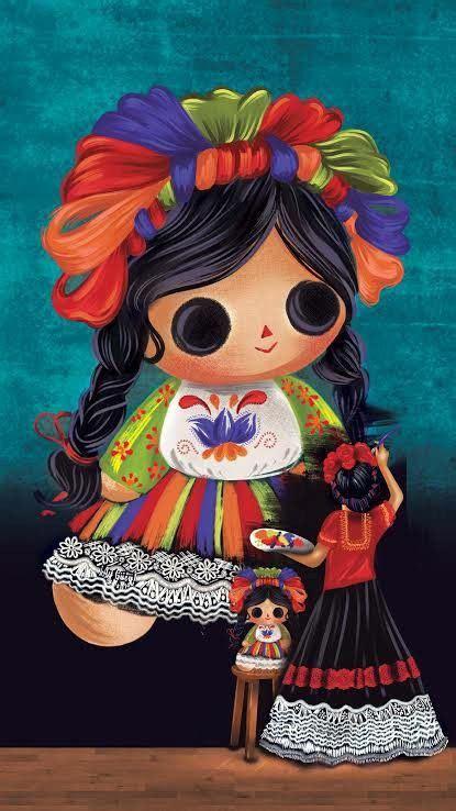 Mexican Folk Art Painting Mexican Wall Art Mexican Paintings Chibi Drawings Art Drawings