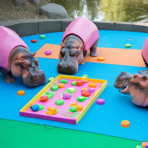Hungry Hungry Hippos Game With Real Hippos Dalle2