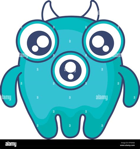 Crazy Monster With Three Eyes Comic Character Vector Illustration Design Stock Vector Image