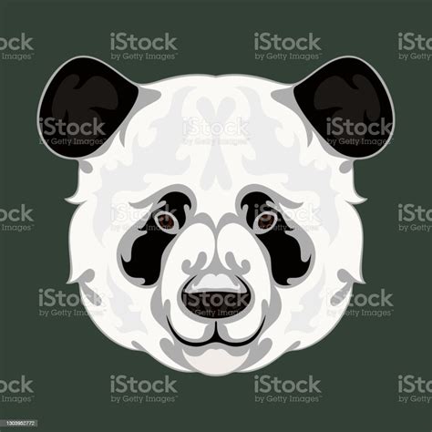 Hand Gezeichnet Abstrakte Porträt Eines Pandas Vektor Stilisierte Bunte