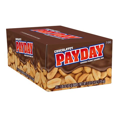 Payday Chocolatey Covered Peanut Caramel Standard Candy Bars 24 Pack