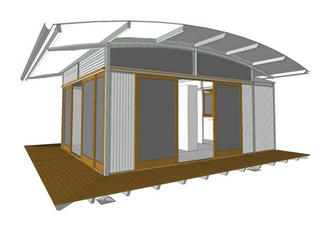 Single Epod Render Curved Roof Design Backyard Office Kit Homes