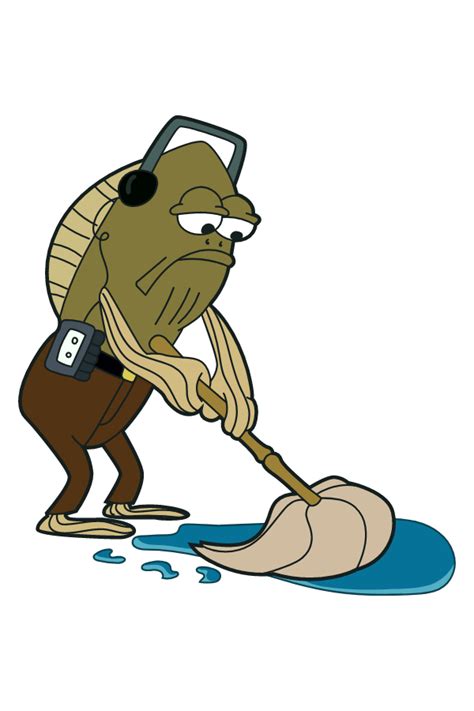 Fred The Fish Mopping Meme Sticker Sticker Mania