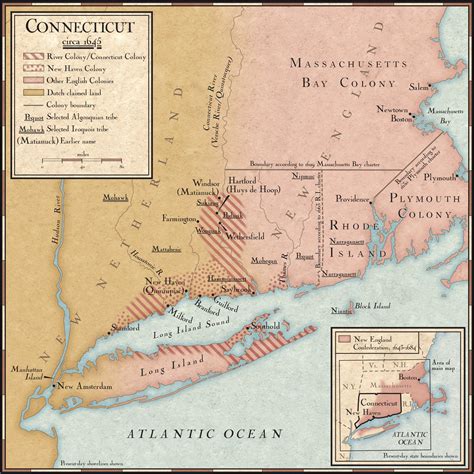 Colonies In Connecticut In The 1640s National Geographic Society