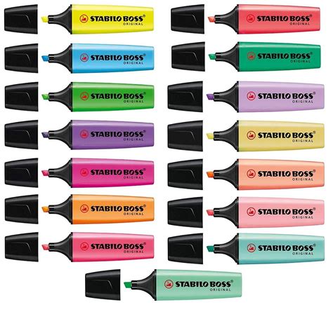 Stabilo Boss Highlighter Warna Pastel And Original Textliner Textmarke