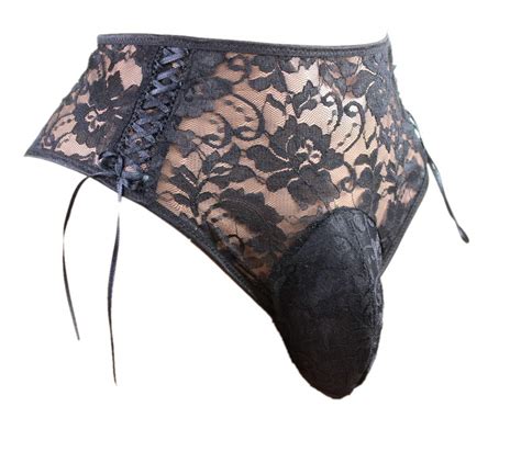 Buy Sissy Pouch Panties Mens Silky Lace Bikini Briefs Girlie Underwear Sexy For Men Online At