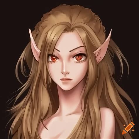 Slim Elf Woman With Wavy Brown Hair Amber Eyes And Pointed Ears In