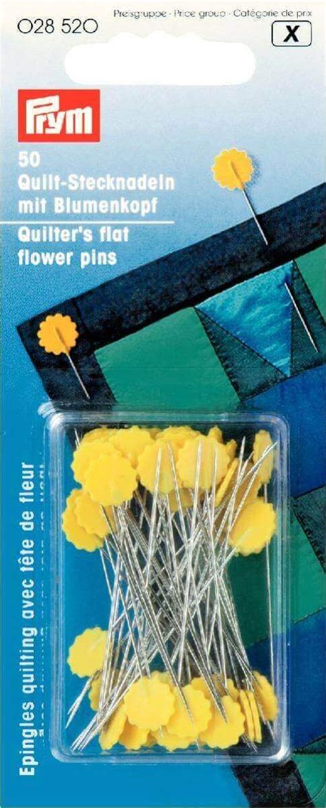 028520 Prym Quilters Flat Flower Head Pins In Hang Sell Packs 5 Cards