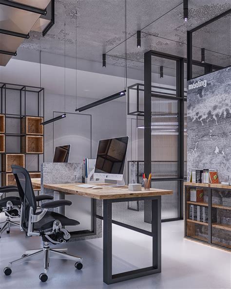 Industrial Office Studio On Behance Office Interior