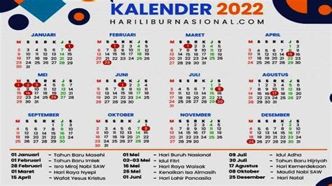 Daftar Istimewa Di Kalender 2022 Jadwal Libur Nasional Dan Cuti