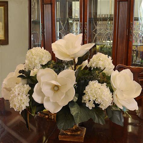 white magnolia and hydrangea large silk flower arrangement etsy in 2020 spring floral