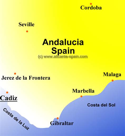 Area Map Of Cadiz Spain