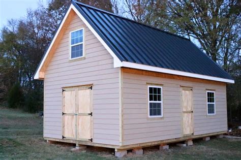 16x28 Wood Shop With Full Loft Lap Siding And Standing Seam Metal