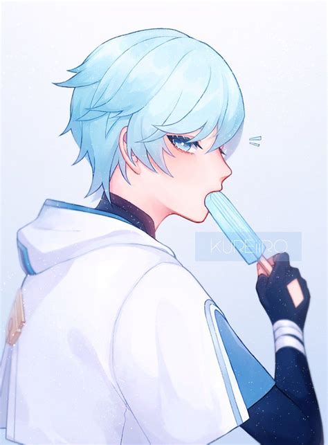Xu Busy With Graduation ╥﹏╥ On Twitter Blue Hair Anime Boy Anime