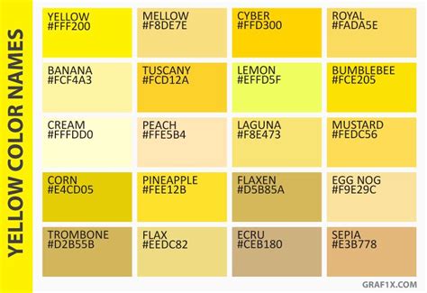 The names of the colors on this page are not fictitious. List of Colors with Color Names - graf1x.com | Color ...