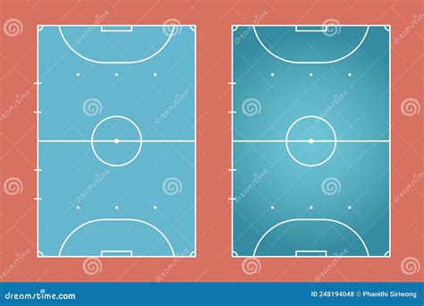 Futsal Field Flat Design Vector Of Futsal Court And Layout Stock