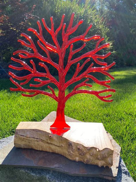 Fused Glass Tree Sculpture Etsy