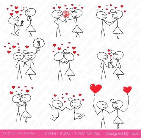 Stick Figure Clipart Clip Art Stick People Couple By Teolddesign Love
