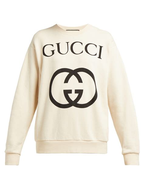 Gg Print Cotton Sweatshirt Gucci Matchesfashion Us Sweatshirts