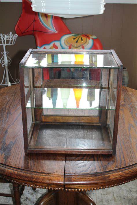 Antique Store Counter Top Display Case Quarter Sawn Oak And Glass 1800s