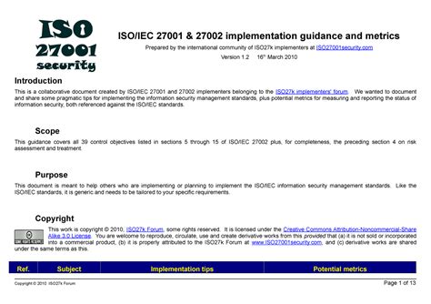 Iso27k Implementation Guidance Isoiec 27001 And 27002 Implementation