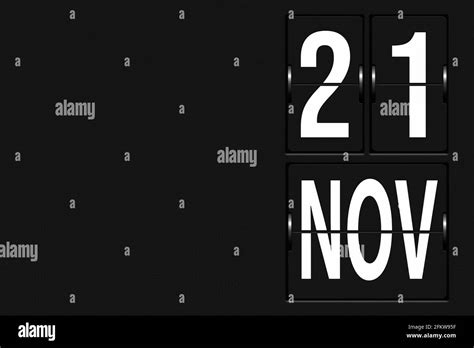 November 21st . Day 21 of month, Calendar date. Calendar in the form of
