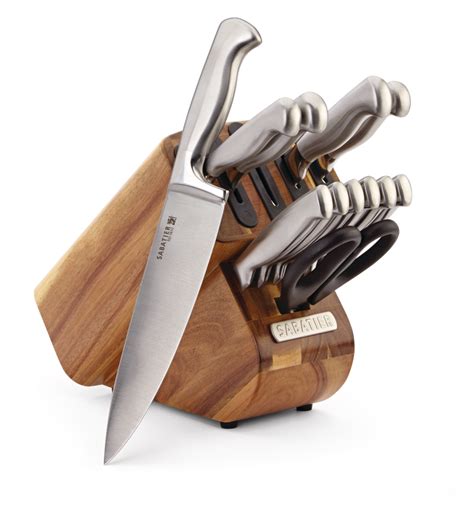Sabatier Stainless Steel Knife Block Set With Edgekeeper 13 Pc