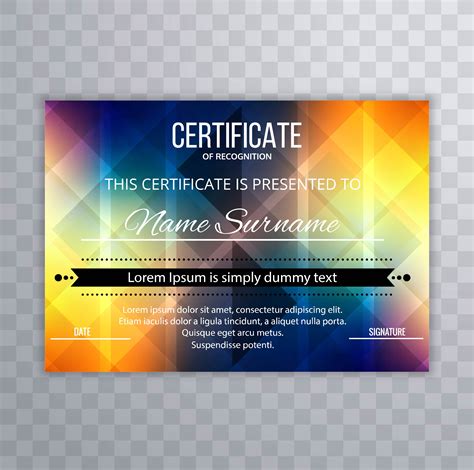 Abstract Colorful Certificate Design Template Illustration 257106