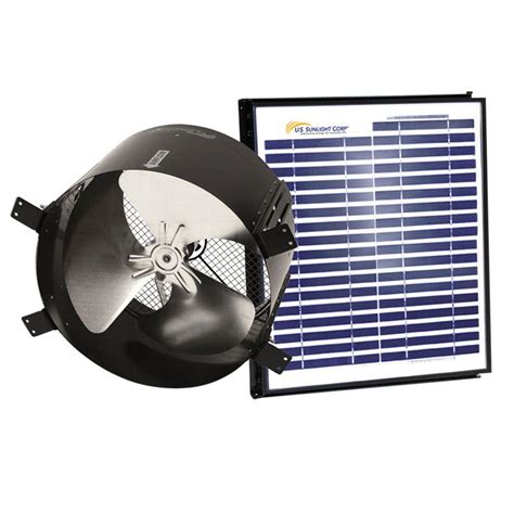 Us Sunlight All Purpose Ventilator 15 Watt Black Solar Powered Gable