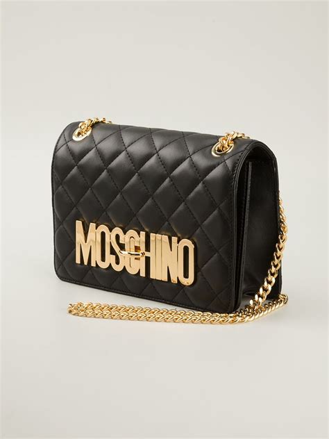 Moschino Quilted Shoulder Bag In Black Lyst Uk