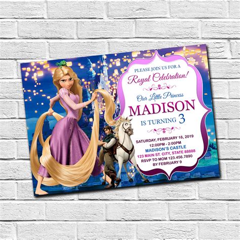 Rapunzel Invitation Template Free Web These Invitations Comes In 5×7