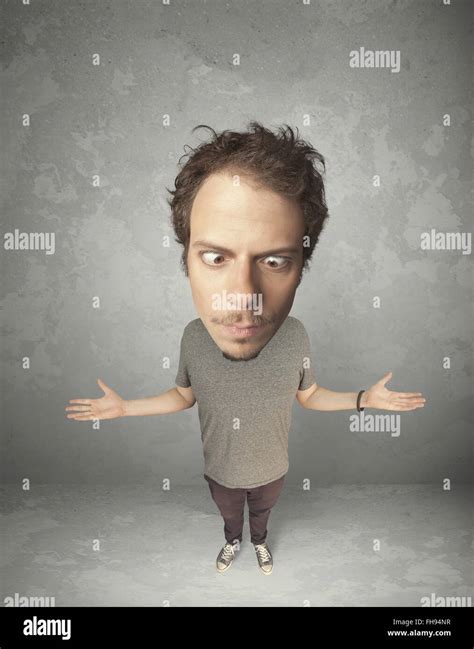 Funny Person With Big Head Stock Photo Alamy