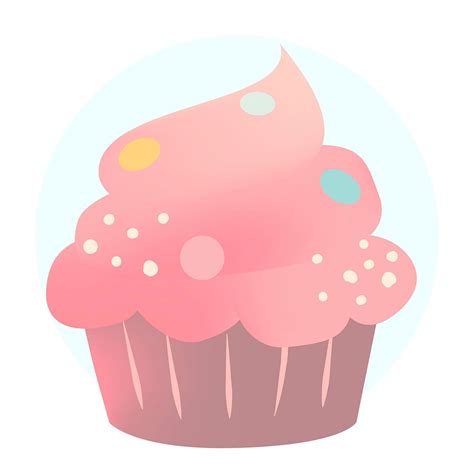 Pink Creamy Cupcake Design Vector Free Vector Rawpixel