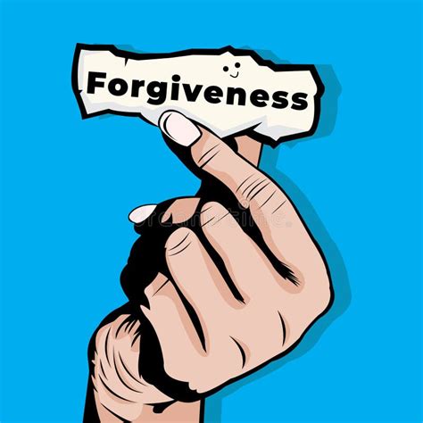 Hand Holding A Piece Of Paper That Says Forgiveness Stock Vector