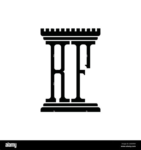 Rf Logo Monogram With Pillar Shape White Background Design Template
