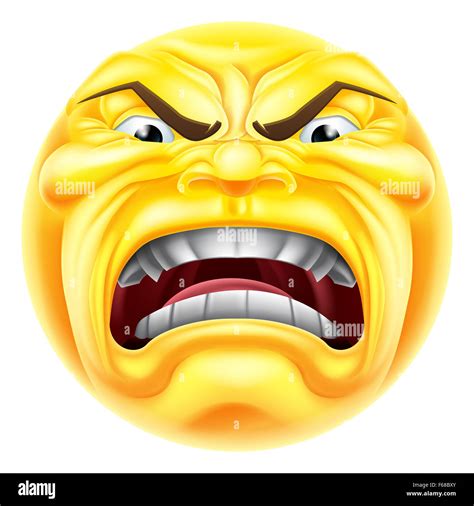 A Cartoon Angry Emoji Emoticon Icon Character Stock Photo Alamy