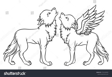 Coloring Pages Cute Beautiful Two Winged Stock Vector Royalty Free
