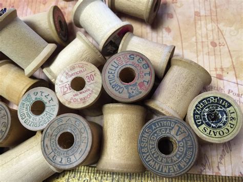Vintage Wood Thread Spools Package Of 6 By Bitsynest On Etsy