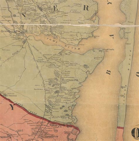 Ocean County New Jersey 1872 Old Wall Map Reprint With Etsy