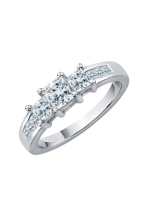 Katarina Princess Cut Diamond Engagement Ring In 10k Gold 1 Cttw H I