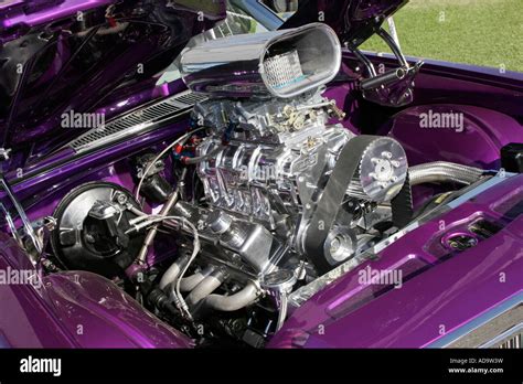 Blown supercharged Australian Holden V8 engine sitting in the bay of an