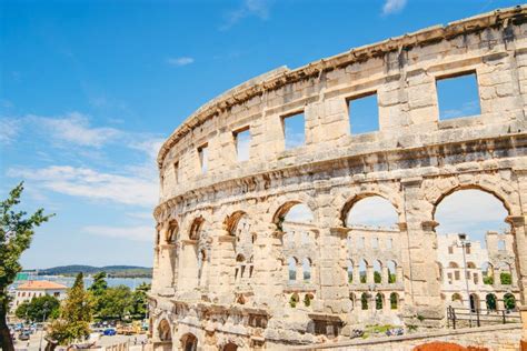 View Of Coliseum In Pula Croatia Stock Photo Image Of Ancient