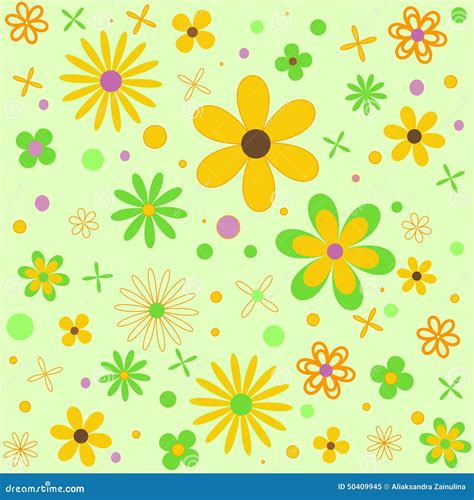Spring Flowers Seamless Pattern Stock Vector Illustration Of