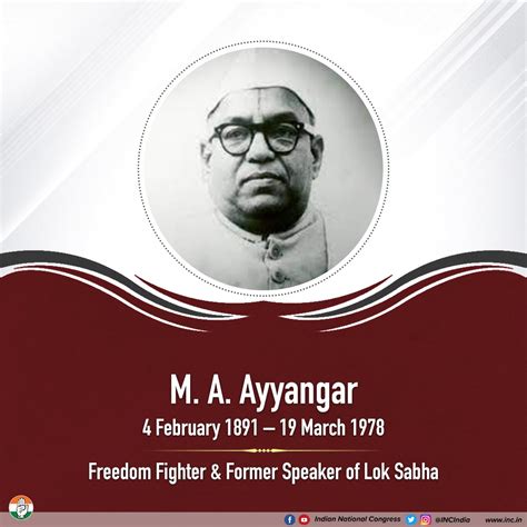 Congress On Twitter On His Birth Anniversary We Honour M A Ayyangar