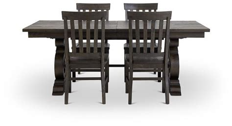 Sonoma Dark Tone Trestle Table And 4 Wood Chairs 0