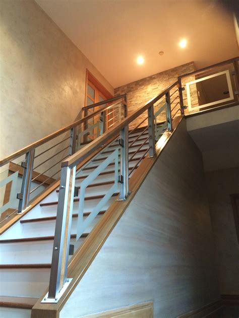View 31 Stair Modern Style Steel Railing Design With Glass